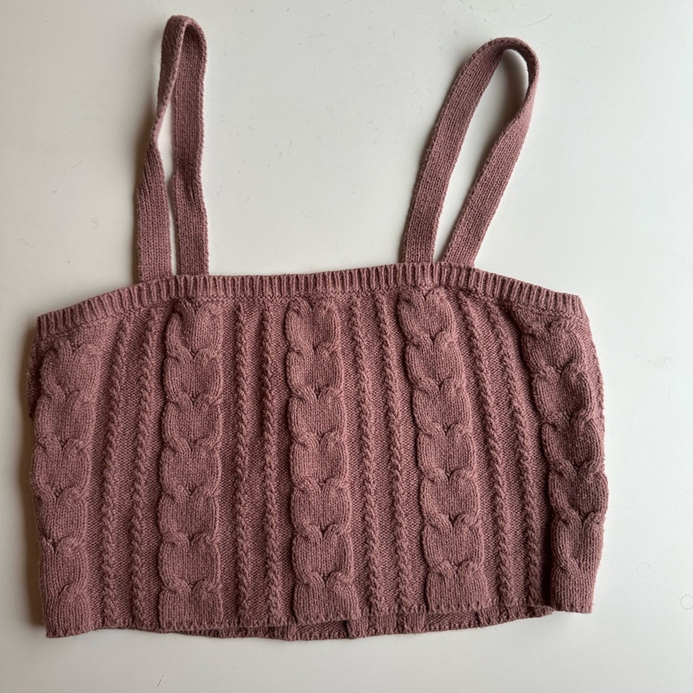 Berry colored knit crop top